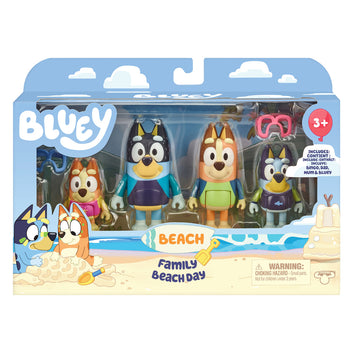 Bluey Family Beach Day 4 Figure Set