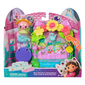 Gabby's Dollhouse Queen Kitty Fairy's Garden Balcony Playset The Movie