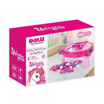 Dolu - Unicorn Activity table 100pcs Jumbo Blocks 2572