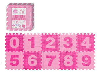 Power Joy Pink Puzzle Mat Number 30x30cm 10-Pieces