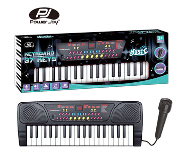 Power Joy Music Keyboard 37 Keys with Mic Battery Operated